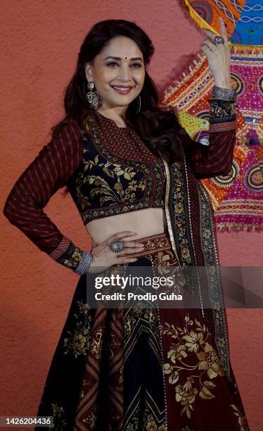 Madhuri Dixit attends the 'Maja Ma ' film trailer launch on September 22, 2022 in Mumbai, India