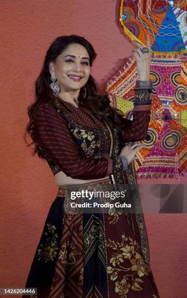 Madhuri Dixit attends the 'Maja Ma ' film trailer launch on September 22, 2022 in Mumbai, India