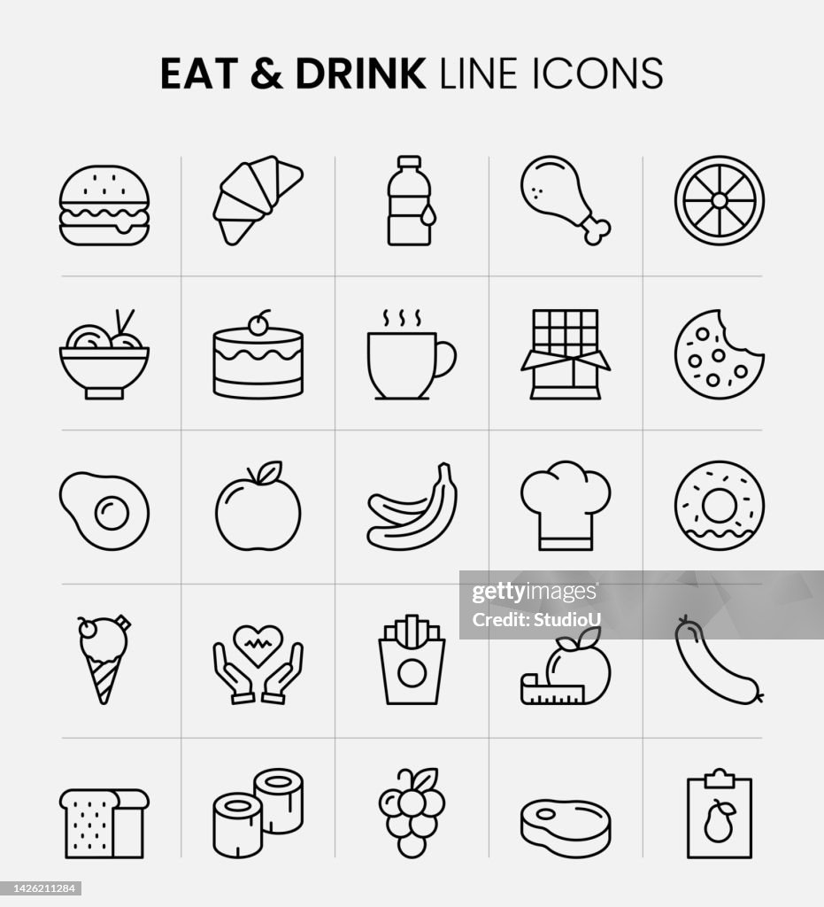 Eat And Drink Line Icons