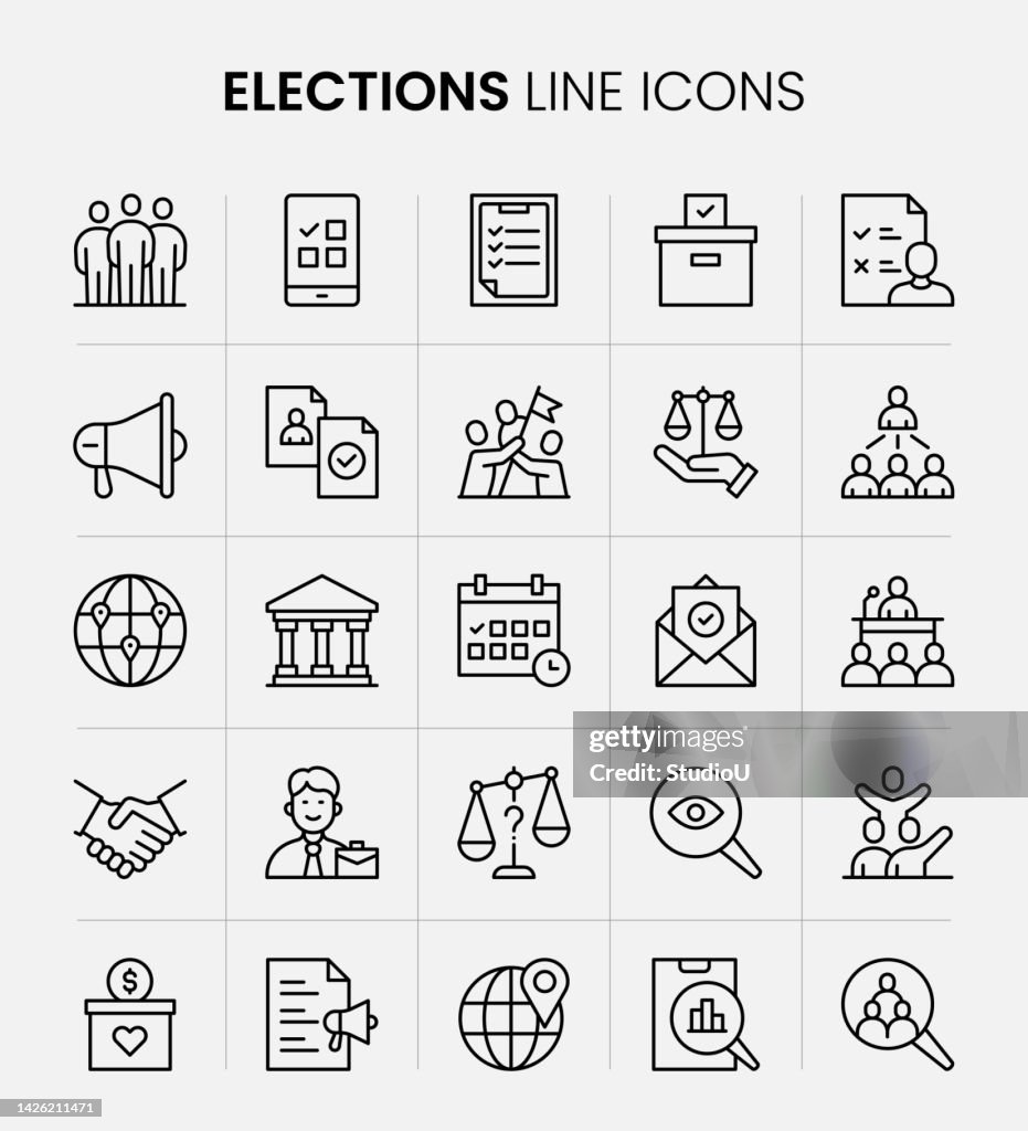 Elections Line Icons