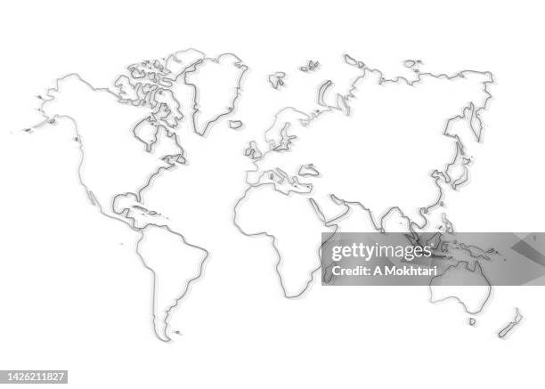 world map, outline drawing. - dead body vector stock illustrations