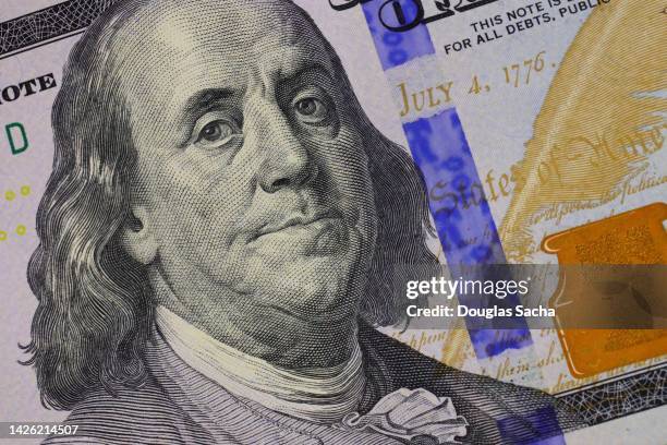 us currency concept  - one hundred dollar ben franklin - american one hundred dollar bill stock pictures, royalty-free photos & images