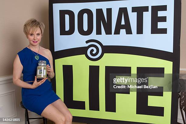 Actress Caroline Carver attends Donate Life's National Blue & Green Celebrity Shoot Hosted By Ann Lopez on April 9, 2012 in Los Angeles, California.
