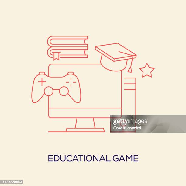 educational games related conceptual vector illustration - gamification template stock illustrations
