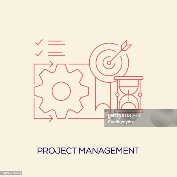 project management related conceptual vector illustration - project manager stock illustrations