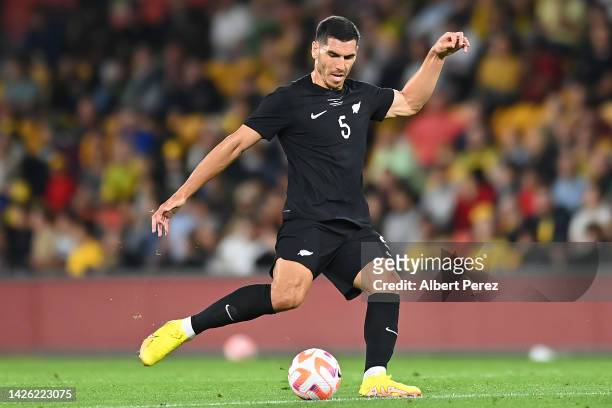 Michael Boxall of New Zealand in action during the International Friendly match between the Australia Socceroos and the New Zealand All Whites at...