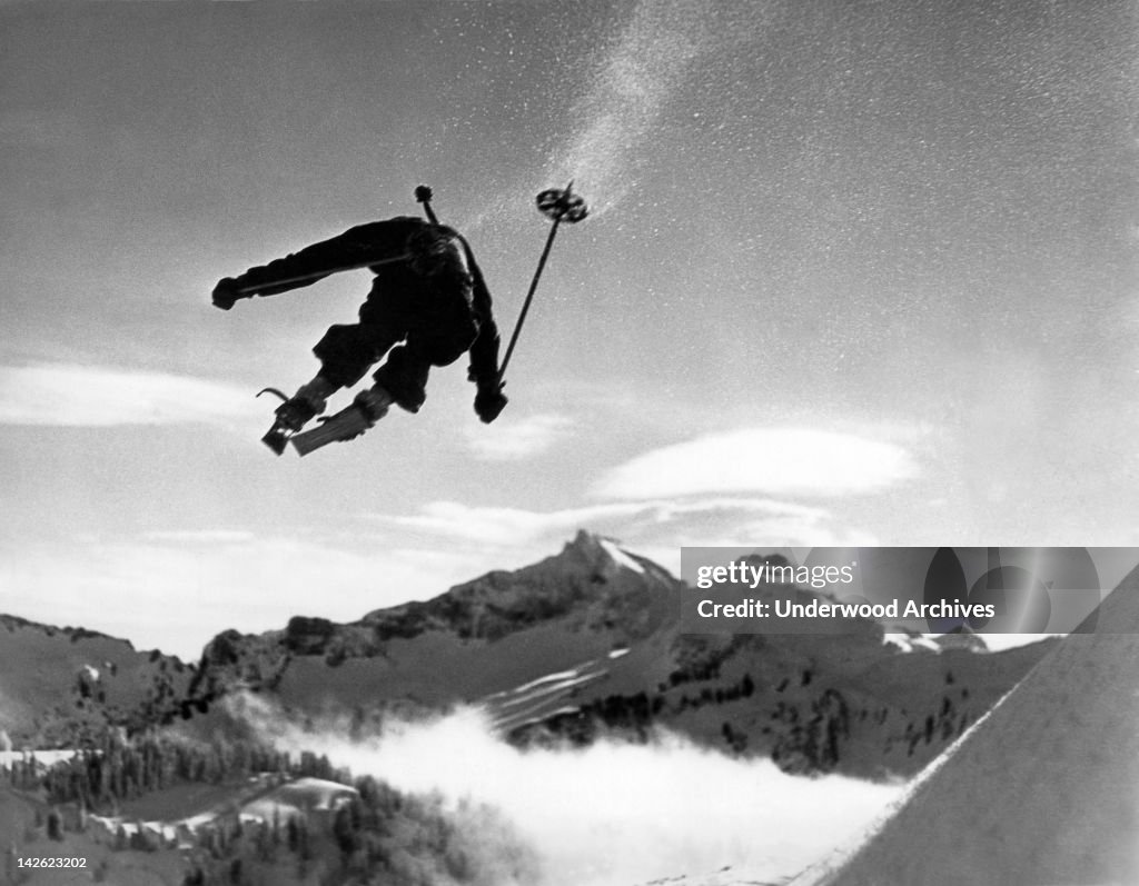 Skiing Over Mt. Ranier