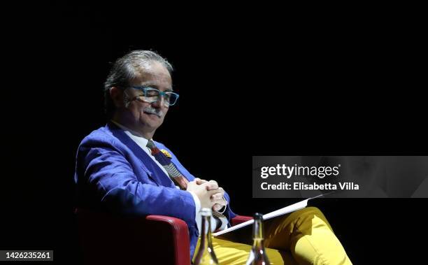 Gianluca Farinelli, President of Fondazione Cinema per Roma, attends the 17th Rome Film Festival press conference at Auditorium Parco Della Musica on...