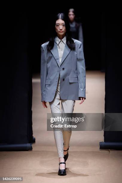 Model walks the runway of the Prada Fashion Show during the Milan Fashion Week Womenswear Spring/Summer 2023 on September 22, 2022 in Milan, Italy.