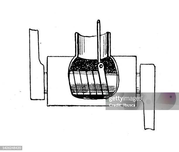 antique illustration: bicycle brake system - brake pads stock illustrations