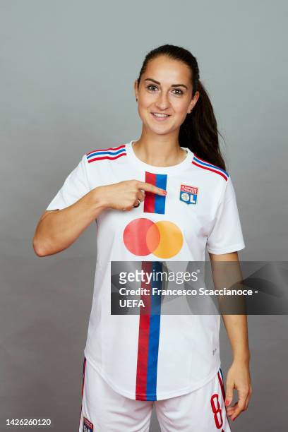 Sara Dabritz of Olympique Lyonnais poses for a photo during the Olympique Lyonnais UEFA Women's Champions League Portrait session on September 19,...