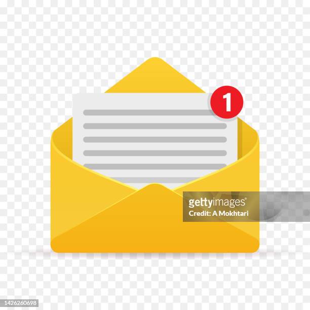 envelope icon with message, email, sms, phishing, spam... - kleurenverloop stock illustrations