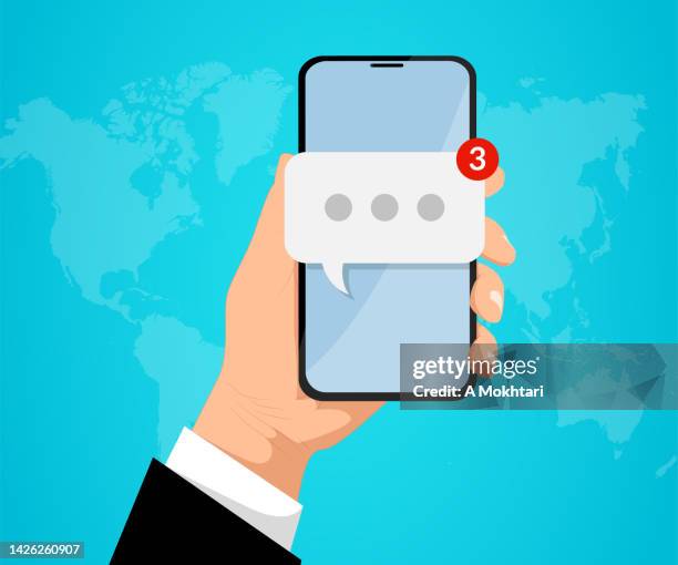 Smartphone With Reception And Sending Of Messages Sms High-Res Vector ...