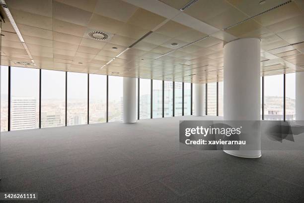 office space for lease or sale with city view - commercial property imagens e fotografias de stock