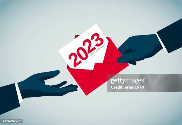 pick up the envelope for 2023 - picking up mail stock illustrations
