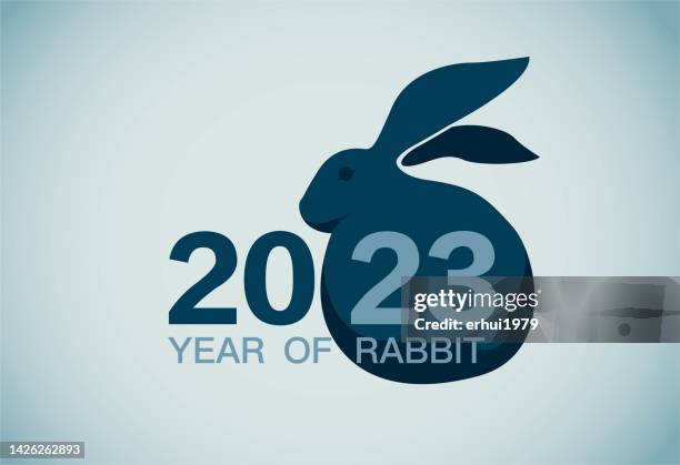 ilustraciones, imágenes clip art, dibujos animados e iconos de stock de año de los conejos - lagomorphs