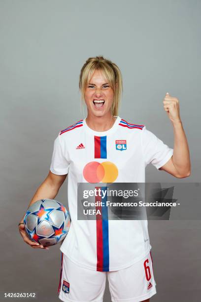 Amandine Henry of Olympique Lyonnais poses for a photo during the Olympique Lyonnais UEFA Women's Champions League Portrait session on September 19,...