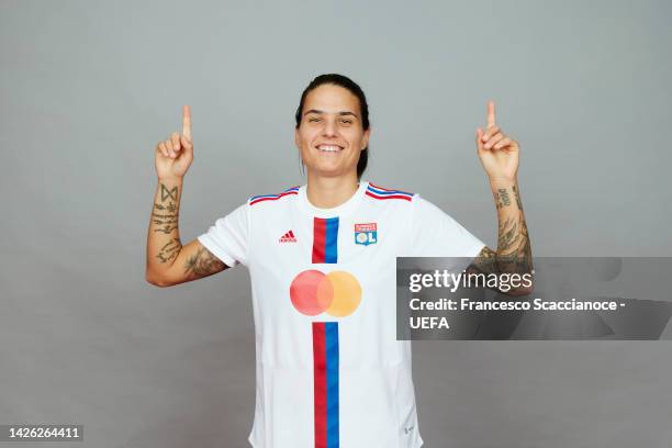 Dzsenifer Marozsan of Olympique Lyonnais poses for a photo during the Olympique Lyonnais UEFA Women's Champions League Portrait session on September...