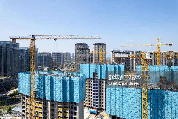 construction of large high-rise residential buildings - china infrastructure stock-fotos und bilder