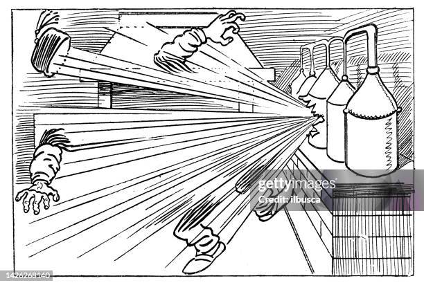 Explosion Labo 44 Experiment Explosion Drawing High Res Illustrations - Getty Images