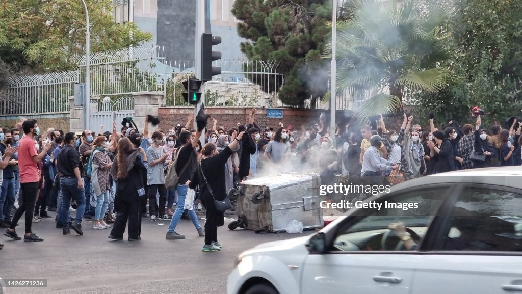 Protestors Take To Streets Of Tehran After Death Of Woman In Police Custody