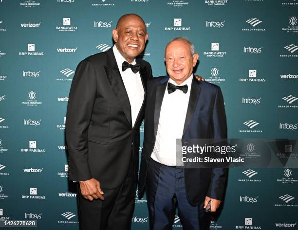 Forest Whitaker and Naguib Sawiris attend WPDI's 10-Year Anniversary Gala "A Tale Of Peace" at Cipriani 25 Broadway on September 20, 2022 in New York...