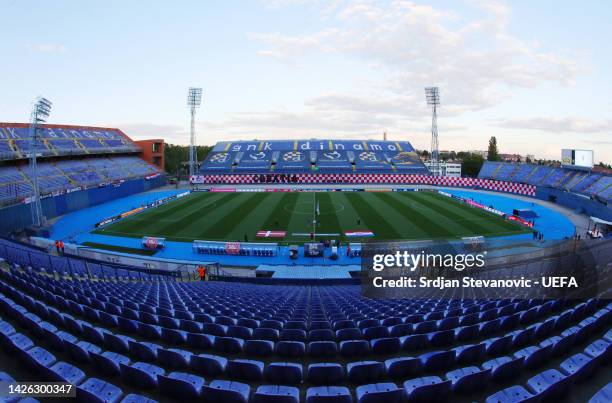 General view inside the stadium prior to the UEFA Nations League League A Group 1 match between Croatia and Denmark at Maksimir Stadium on September...