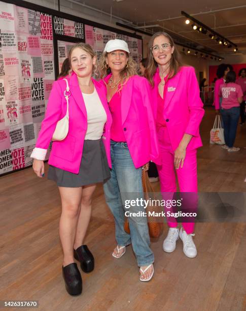 Ella Fanger, Allyson Fanger and Sali Christeson attend the Argent x Supermajority Present Voting Suits You on September 20, 2022 in New York City.
