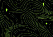 Abstract Futuristic Galaxy Background. Vector Dark Modern Illustration with Stars and Lines