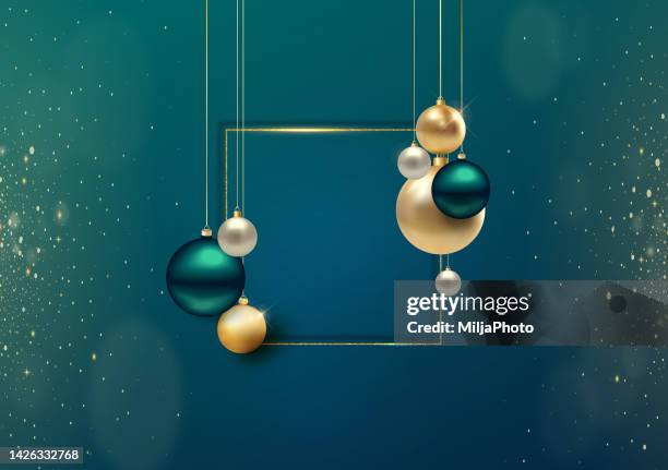 ilustraciones, imágenes clip art, dibujos animados e iconos de stock de antecedentes de año nuevo y feliz navidad 2023 - 3d balls