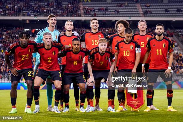 Team of Belgium, Thibaut Courtois of Belgium, Zeno Debast of Belgium, Thomas Meunier of Belgium, Axel Witsel of Belgium, Jan Vertonghen of Belgium,...