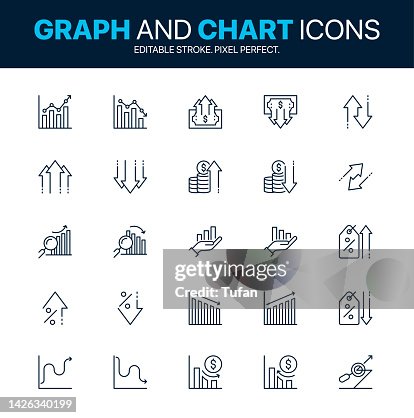 Increase and decrease icons. Growth icon and statistic symbol set. Business growth icon, increase, personal development, graph, and chart related line vector Increase and decrease icons. Growth icon and statistic symbol set. Business growth icon, increase, personal development, graph, and chart related line vector