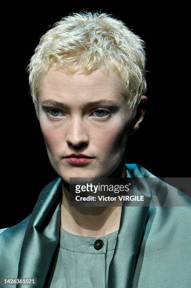 A model walks the runway during the Emporio Armani Ready to Wear ...