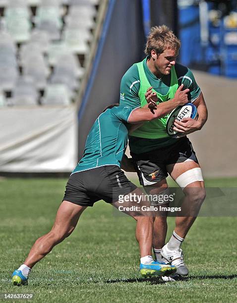 Andries Ferreira during the Toyota Cheetahs training session at Free State Stadium on April 10, 2012 in Bloemfontein, South Africa.