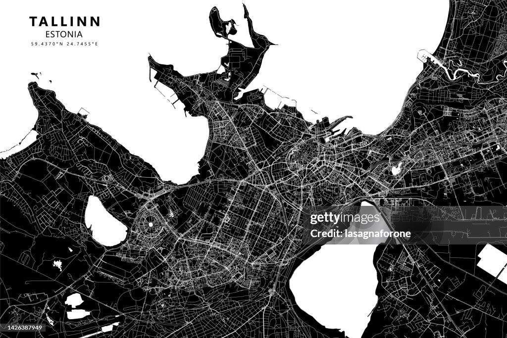 Tallinn, Estonia Vector Map