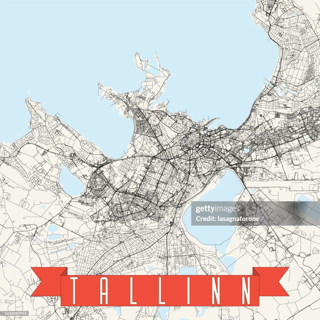 Tallinn, Estonia Vector Map