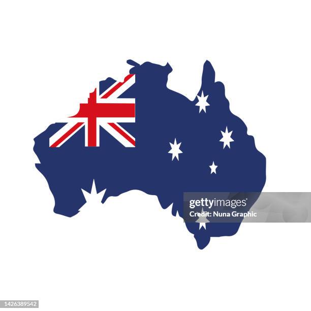 flag maps australia - graphic design elements stock illustrations