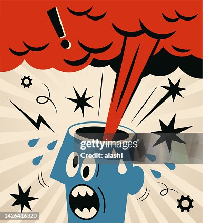 Nervous Breakdown A Man With An Exploding Head High-Res Vector Graphic ...