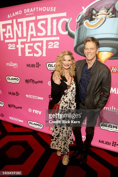 Kyra Sedgwick and Kevin Bacon attend the opening night screening and world premiere of Paramount Pictures' "SMILE" at Fantastic Fest 2022 at the...