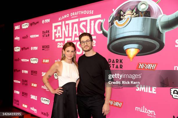 Sosie Bacon and Parker Finn attend the opening night screening and world premiere of Paramount Pictures' "SMILE" at Fantastic Fest 2022 at the Alamo...