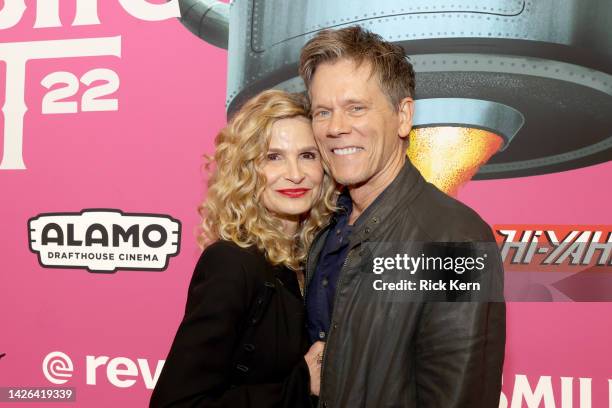 Kyra Sedgwick and Kevin Bacon attend the opening night screening and world premiere of Paramount Pictures' "SMILE" at Fantastic Fest 2022 at the...