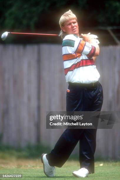 American golfer John Daly tees off during the day one of the U.S. Open at Baltusrol Golf Club on June 18, 1993 in Springfield, New Jersey.