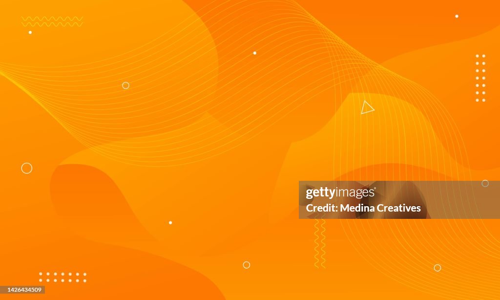 Gradient Orange Abstract Fluid Shape Background