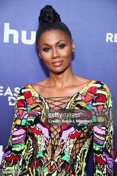 Actor Emayatzy Corinealdi attends the premiere of Hulu's "Reasonable Doubt" at NeueHouse Hollywood on September 22, 2022 in Hollywood, California.
