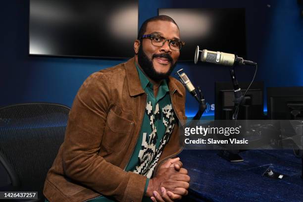 Tyler Perry attends Radio Andy with host Bevy Smith at SiriusXM Studios on September 22, 2022 in New York City.