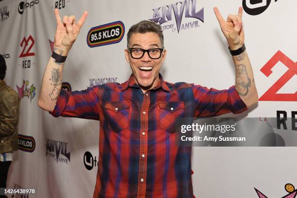 Steve-O attends Utopia Presents The World Premiere Of “Anvil! The Story Of Anvil” At The Saban Theatre on September 22, 2022 in Beverly Hills,...