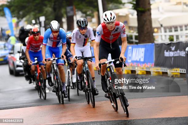 Fabian Weiss of Switzerland competes in the breakaway during the 95th UCI Road World Championships 2022 - Men U23 Road Race a 169,8km race from...