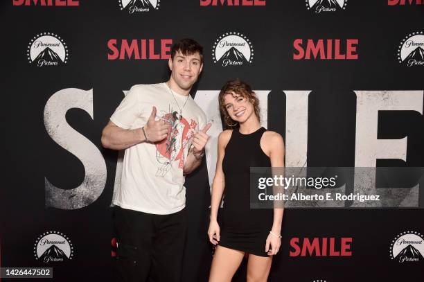 Jay Boice and AlexAnn Hopkins attend an influencer screening hosted by David Dobrik of Paramount Pictures' "SMILE" on September 22, 2022 in Sherman...