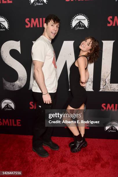 Jay Boice and AlexAnn Hopkins attend an influencer screening hosted by David Dobrik of Paramount Pictures' "SMILE" on September 22, 2022 in Sherman...