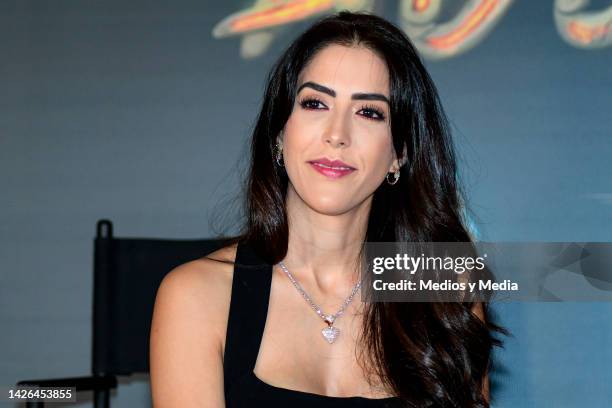 Daniela Basso attends during the press conference for the movie 'Aguila y Jaguar' at Cinepolis Plaza Carso on September 22, 2022 in Mexico City,...